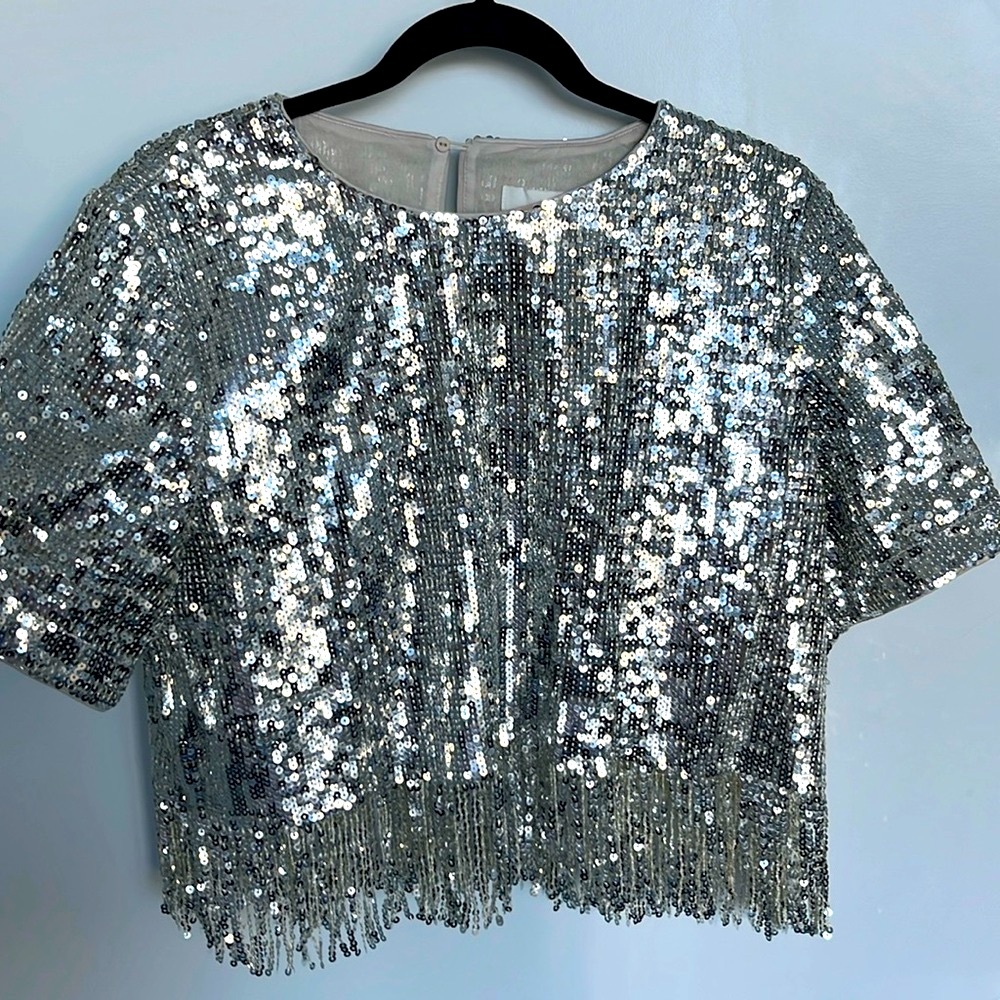 H&M sequin crop top